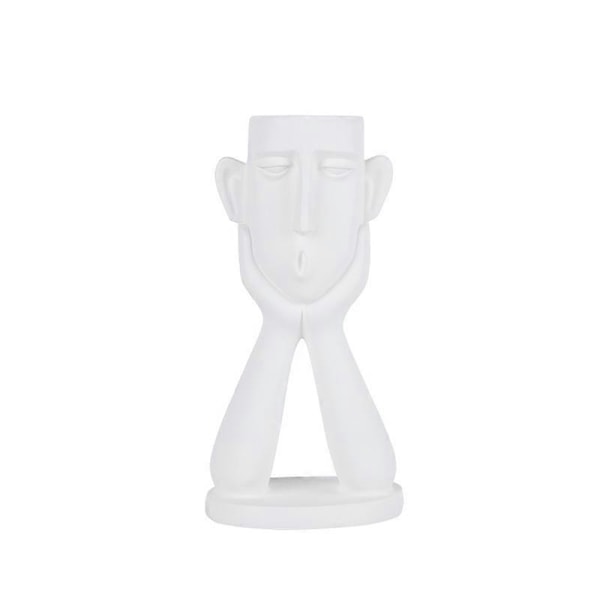 Sukulent Växtkrukor Huvud Byst Skulptur Staty Vas Resin Figurin