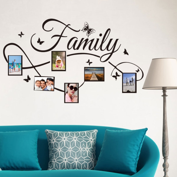 Familiefotovægklistermærker med fotoramme til soveværelse H