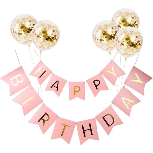 Happy Birthday Banner Decoration, Happy Birthday Balloons ja 5 p