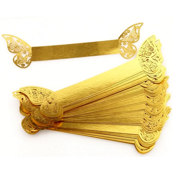 50 stk. Butterfly Papir Servietring 3D Butterfly Servietholdere