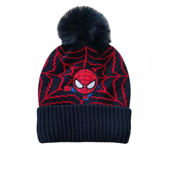 #(Sort) Børne Drenge Spider-Man Hue Vinter Varme#