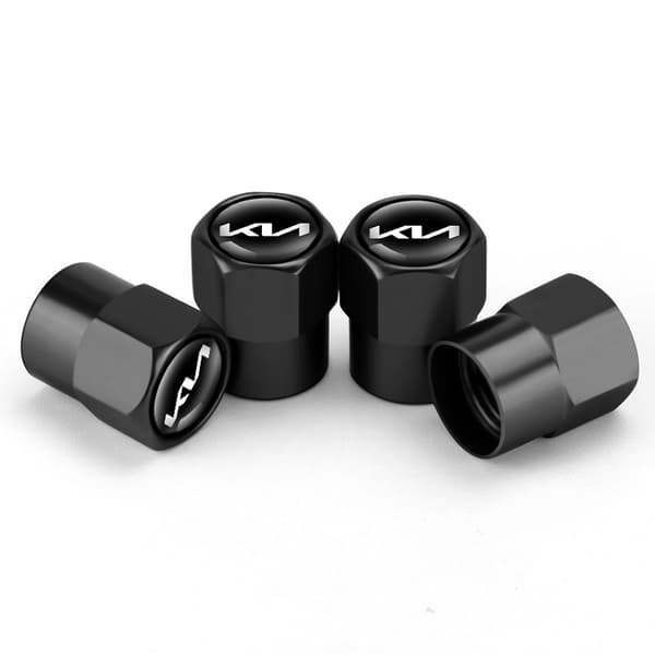 4 stk. tilpassede ventilhetter til bil - svart, metall ventilhetter til bil, passer til