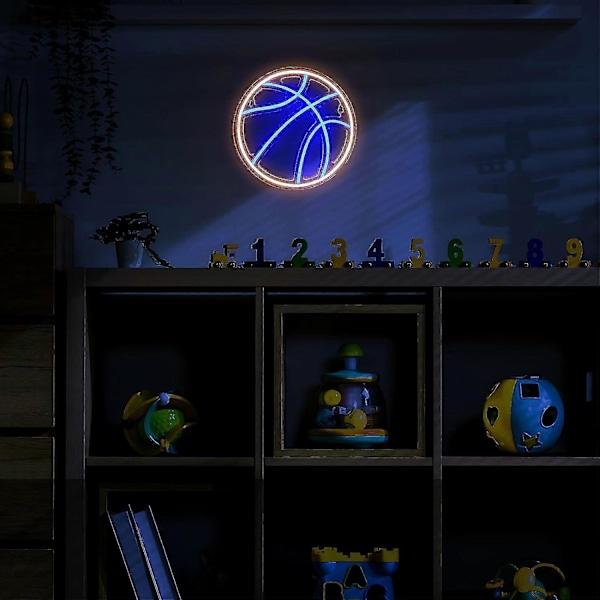 Basketboll Neonskylt För Barnrumsdekor Basketboll Tema Neon Väggskylt Cool Basketboll LED-Lampa USB-Driven Nattlampa För Sovrumsfest Hängande Dekor