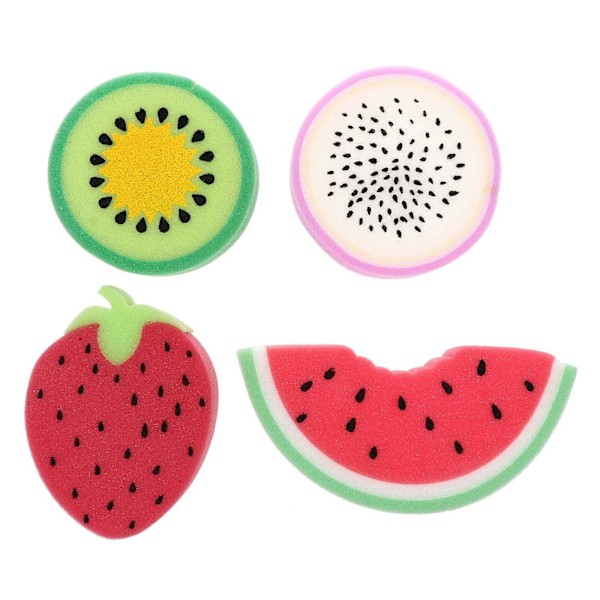 4 st Bedårande Fruktformade Badborstar Svampar Skrubbar Badverktyg för Barn