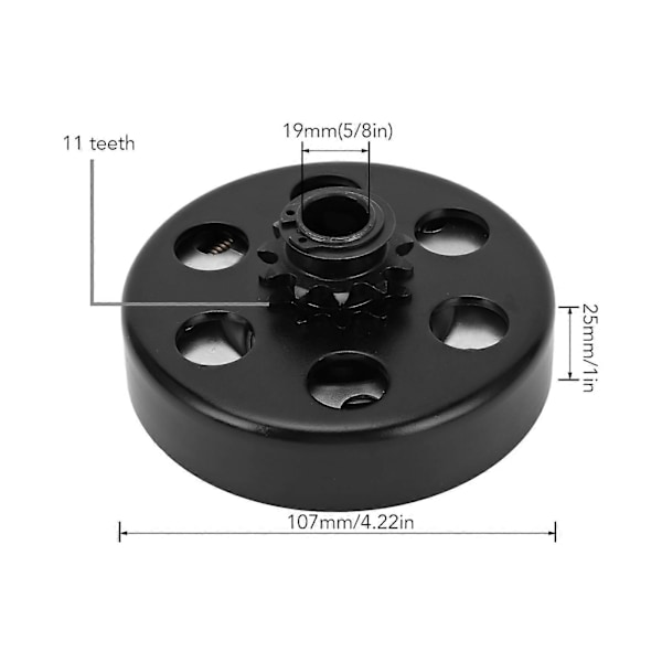 5/8 Tommers Gokart Clutch 11 Tenners Høy Styrke Høy Dreiemoment Slitasjemotstand Sentrifugal Clutch med 35 Kjede Passer for Mini Sykler
