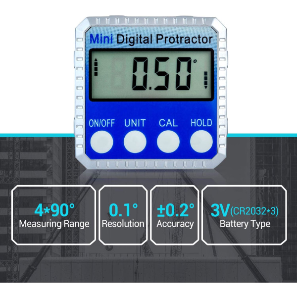 *Digital magnetisk lutningsmåler LCD vinkelmåler Mini vanntett Hori*