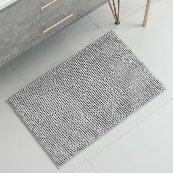 40x60cm (Grå) Bademåtte Antislip Absorberende Badeværelsesmåtte til Brusebad