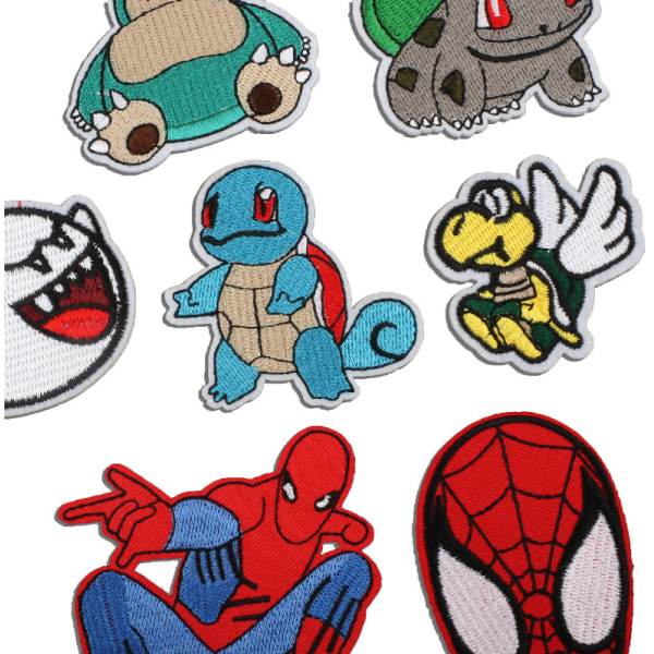 18 stk. broderi klud klistermærker, Spiderman Marvel karakter