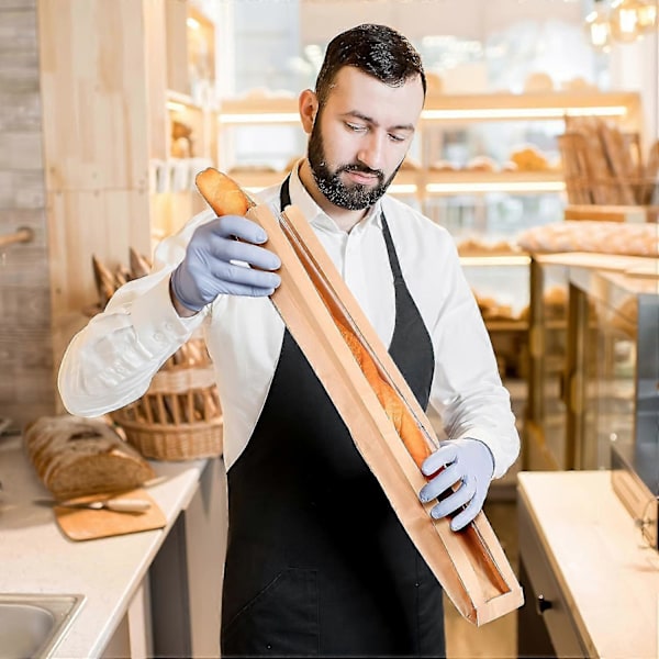 50 stk. papirbrødpose med vindue til hjemmebagt brød, baguetteposer brune kraftbrødposer, lange franskbrødposer, brødkiks emballage B