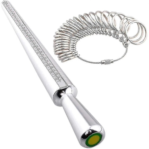 Ringmätare Mätverktyg, 4 Storlekar Ringmätsticka Metall Dorn & Finger Mätverktygsset