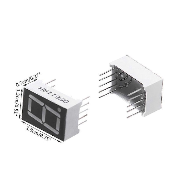 10 stk. 0,56 tommer 7 Segment 1 Digital LED Display Rød Fælles Katode Digitalrør