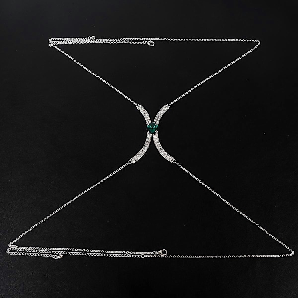 Kvinnor Rhinestone Monterad Bröstkedja Bikini Underkläder Kroppssmycken