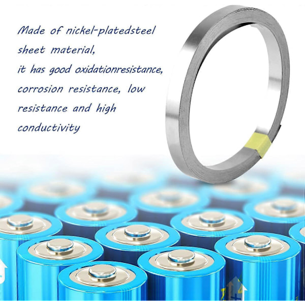 Nickelpläterad remsa tejp 0,12 x 8 mm Nickelremsa för 18650 Batteripunktssvetsning Kompatibel för punktsvetsmaskin 10 m
