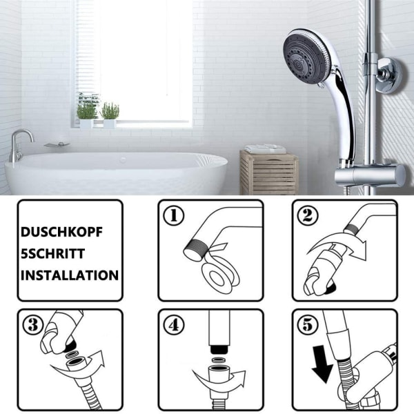 #Håndbruser brusesæt med slange 7 tilstande universelt justerbar 3-delt sæt#