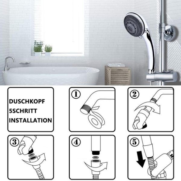 #Handdusch duschhuvud och slang 7 lägen universellt justerbar 3-delad uppsättning#