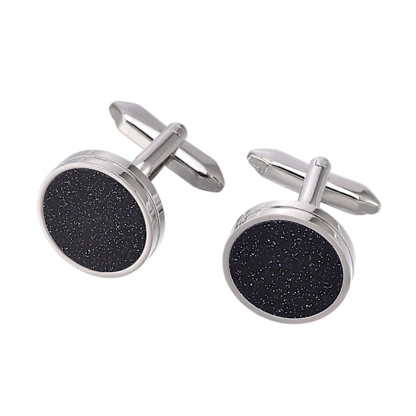 Herre Black Diamond Dust Smoking Manchetknapper og Øreringe Sæt, Manchetknapper Sølv Sort