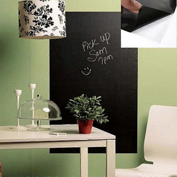 Tavla Väggdekal Svart Tavla Tapet Stor Tavla Kontaktpapper Rulle Självhäftande DIY Återanvändbar Raderbar Tavla S