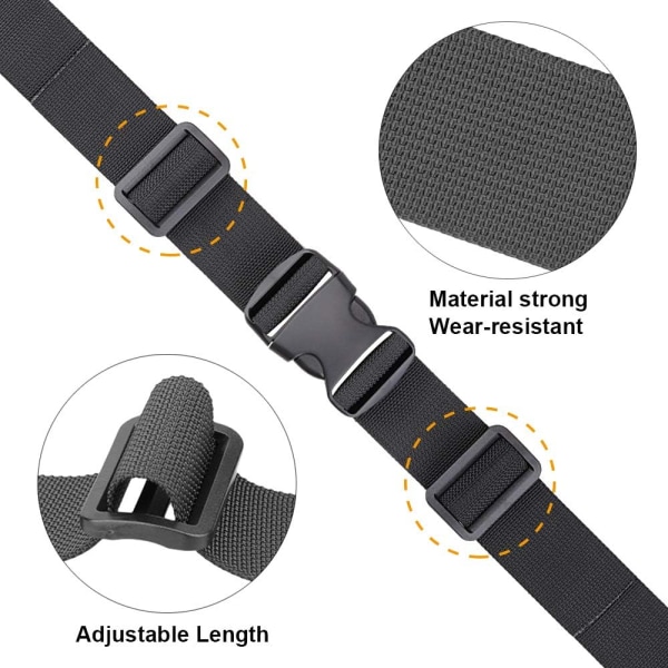 188cm*2.5cm Användbara Remmar med Spänne, Justerbara, 4-pack (Svart