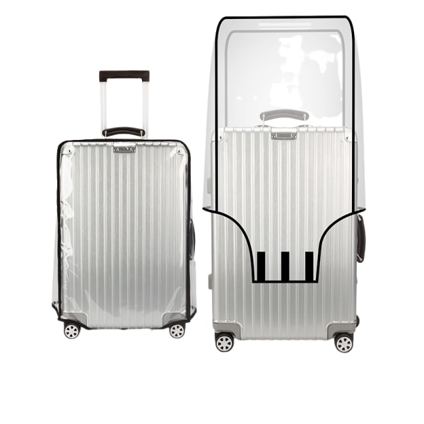 #Sort kant transparent vandtæt PVC kufferttæppe, 22 tommer#