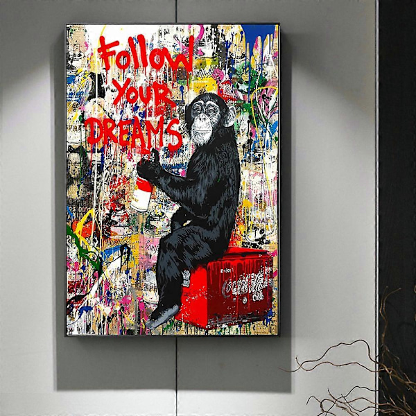 Graffitiposter, heminredningsmålning, ramlös målningskärna, canvasmålning, 30*40cm