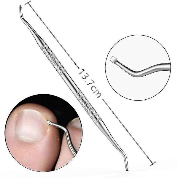 Set för inåtväxta tånaglar, Manikyr tillverkad av högkvalitativt rostfritt stål för nagelproblem, tjocka naglar och paronyki, 6-delars professionella nagelvårdskit