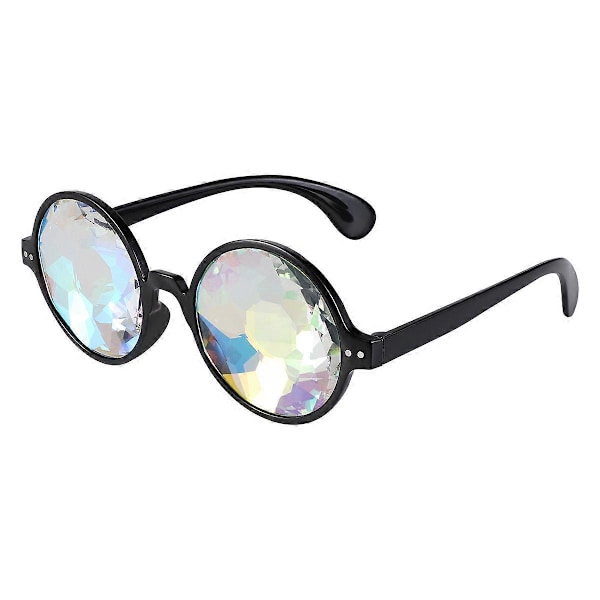 TOYMYTOY Glasögon Regnbåge Rave Maskhål Prisma Diffraktionsglasögon (Svart)