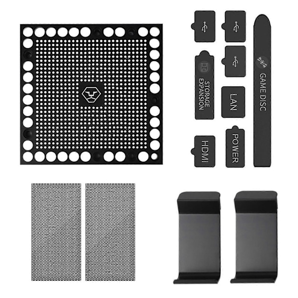 Støvtett Dekselsett med Kontrollerholder Enkel Installering Mesh Filterdeksler for Xbox Series X-konsoll