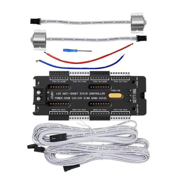 Trappe LED bevægelsessensor controller 32 kanals dæmpning indendørs natbelysning 12V/24V LED tape trappe controller