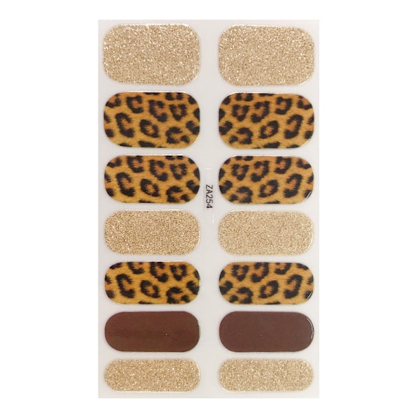 12 Ark Nagellackdekaler Hela Nageln, Leopardmönster Lo