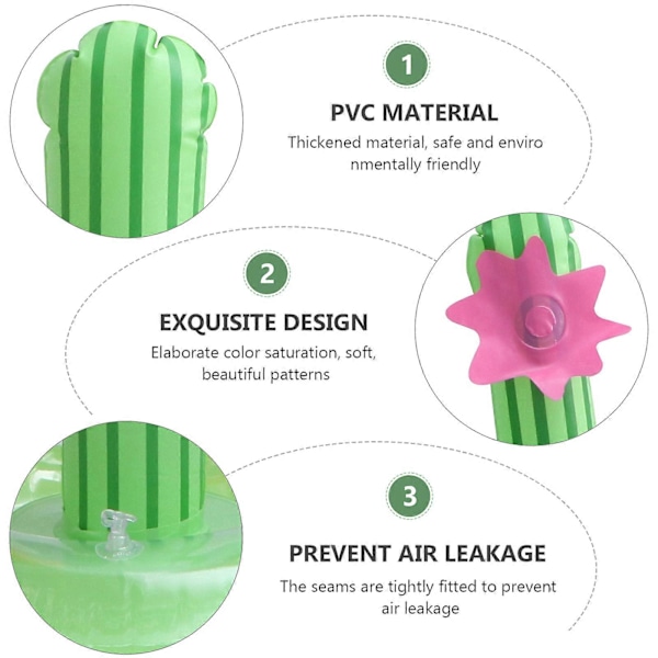 1 Set PVC Uppblåsbar Simulerad Kaktus Uppblåsbar Emulerad Kaktus Dekor (Grön)