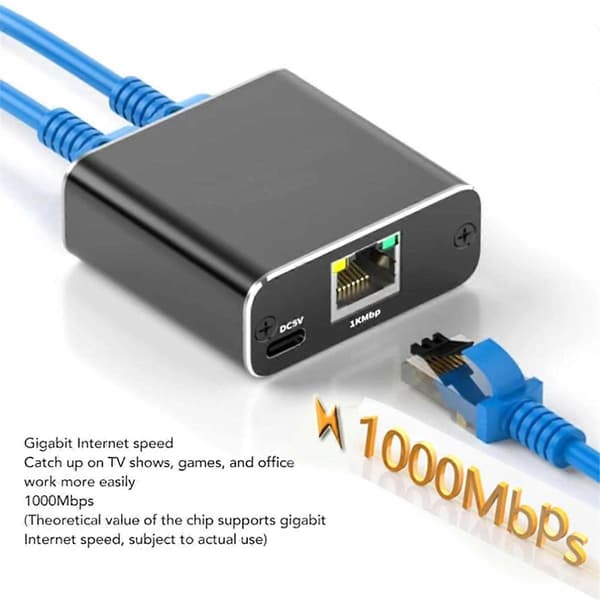 Gigabit Ethernet Splitter 1 til 2 1000Mbps RJ45 LAN Internet Splitter til ComputerHub Switch Router Digital TV