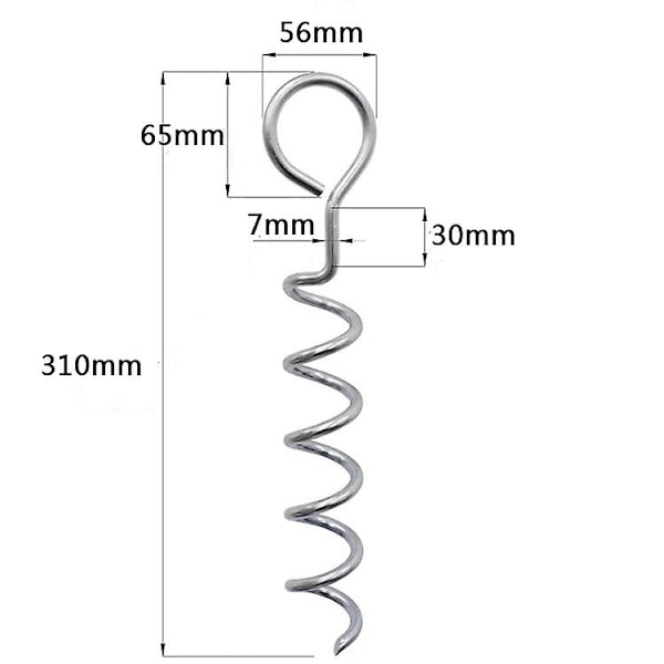2-pack Campingmarkspik Campingtillbehör Metallkoppel Spiralstång Kraftig Tältspiralankare Järnhundankare