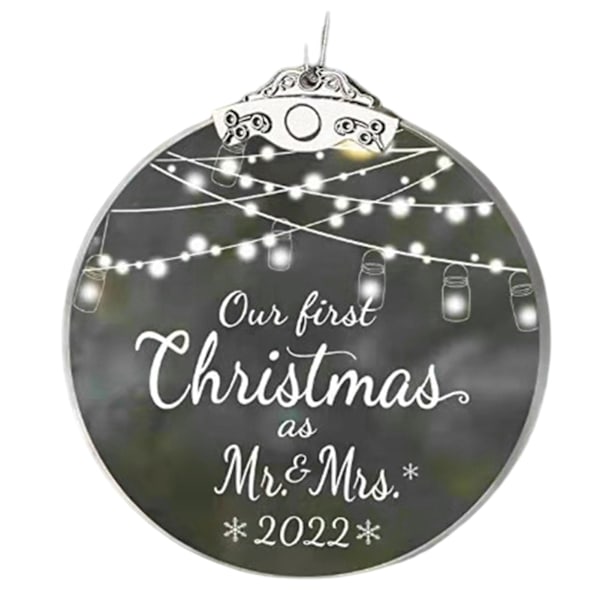 Julhänge med snodd, hängande hål, ej ömtåligt, gör-det-själv Vår första jul som herr och fru 2022 prydnad för festival KaesiA