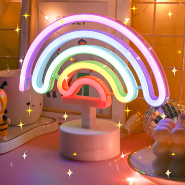 /#/Neon skylt Usb Led Dekorationslampa Regnbåge för Hem Barnrum/#/