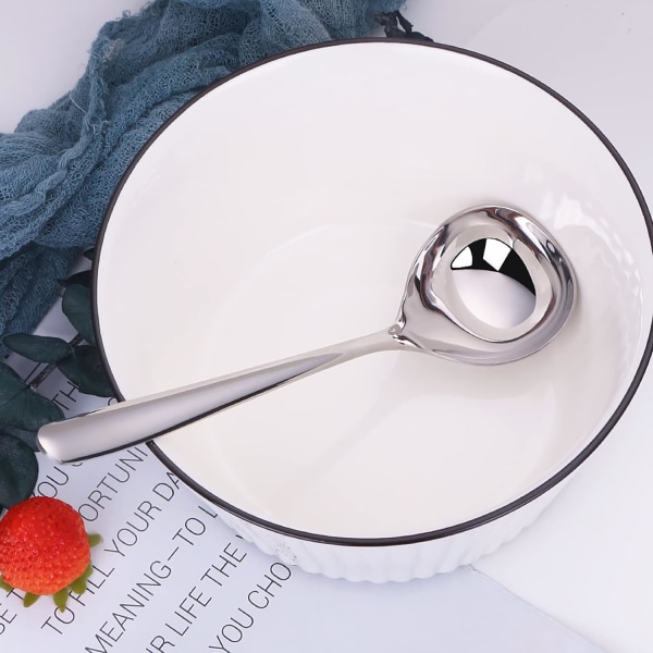 2 stk. Øse i rustfritt stål Sølv Suppe Skjeer 7,8 tommer S