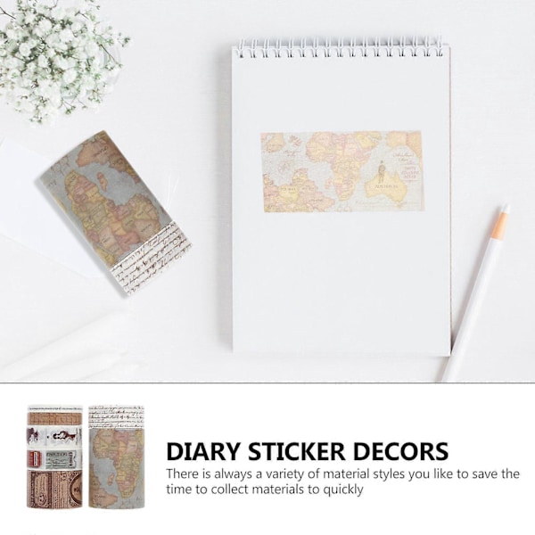 7 rullar Dekorativ tejp för Journaling DIY Scrapbooking Tejper Dagboksdekorationer