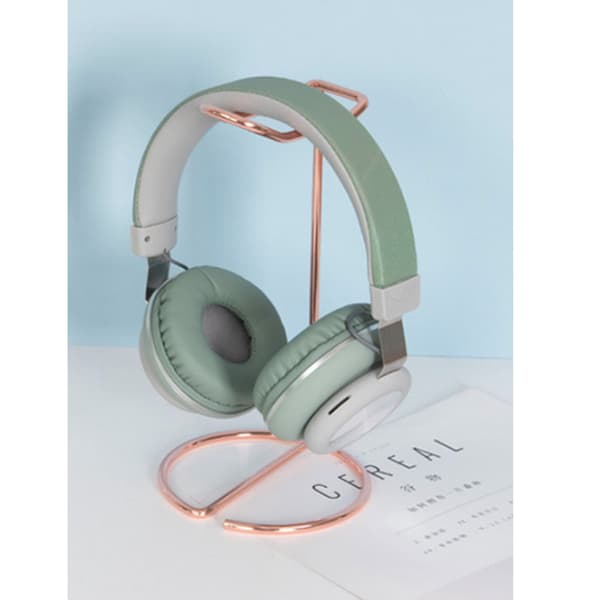 #rose gull hodetelefonstativ med metallbase#