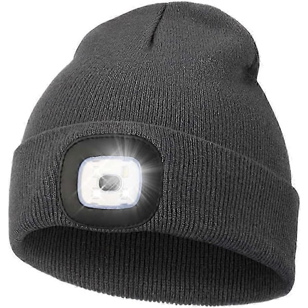 Unisex LED Hue med Lys, USB Genopladelig Håndfri LED Pandelampe Hue