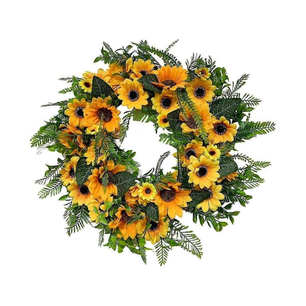 18\" Rund Kunstig Blomsterkrans til Stueindretning