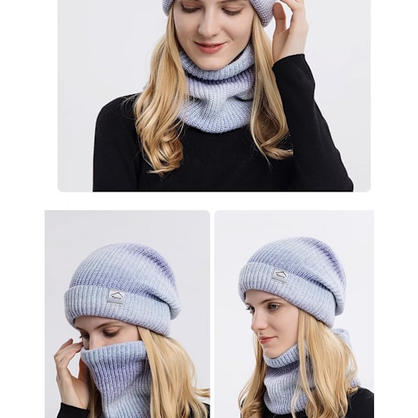 #Hatt & Halsduk Vinterhatt Stickad Hatt Halsduk Damernas Varma Hatt Halsduk Set#