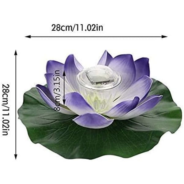 Vattentät (#1) Solcellsdriven Multifärgad LED Färgväxlande Lotusblomma L