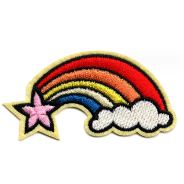 15 stykker Rainbow Brodery Iron-on Patch, Broderi Sticker Ir