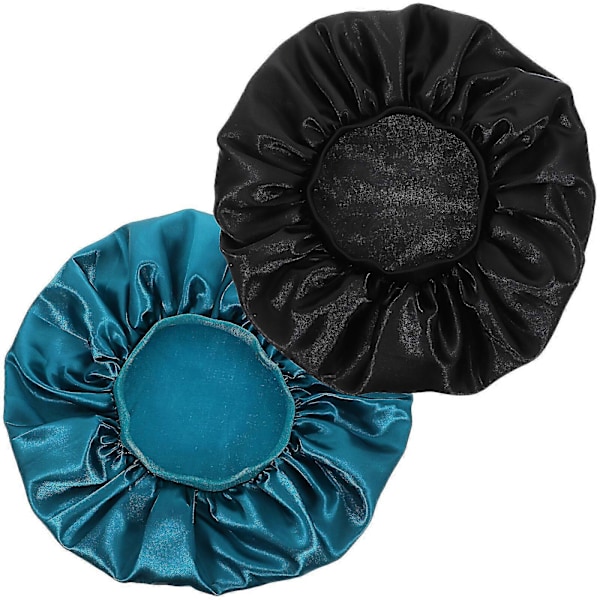 2 st Sovmössa Satin Dekorativ Elastisk Sovmössa Dekorativ Sovhatt