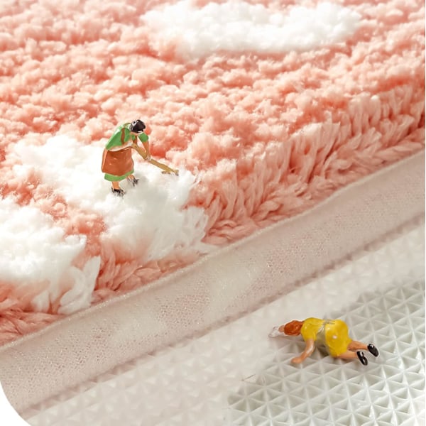 *Halkskyddad badrumsmatta 40 x 60 cm tecknade växter blommor vattenabsorberande*