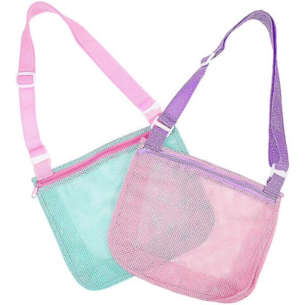 2 stk. Mesh Strandtaske Børne Strandtaske Mesh Tote Taske Børne Strandtaske Tote Taske