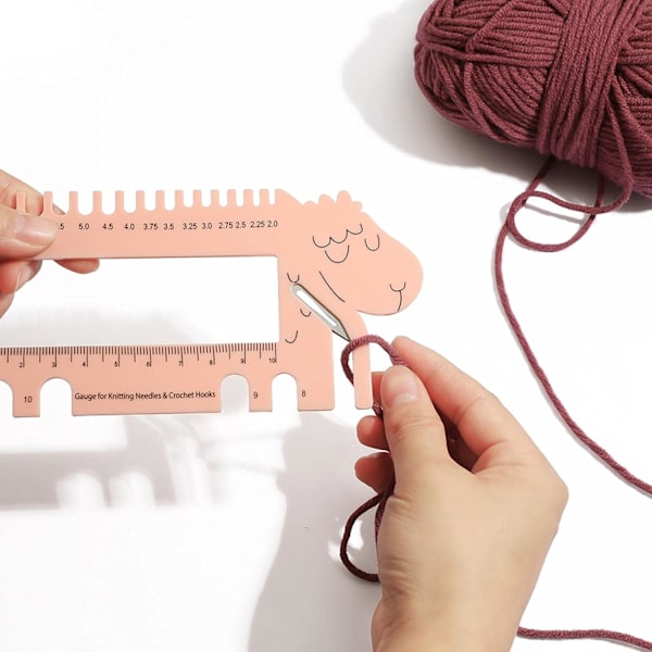 #Stickstorleksmätare, Rosa, Plast Stickstorleksmätare Verktyg Linjal Sticka#