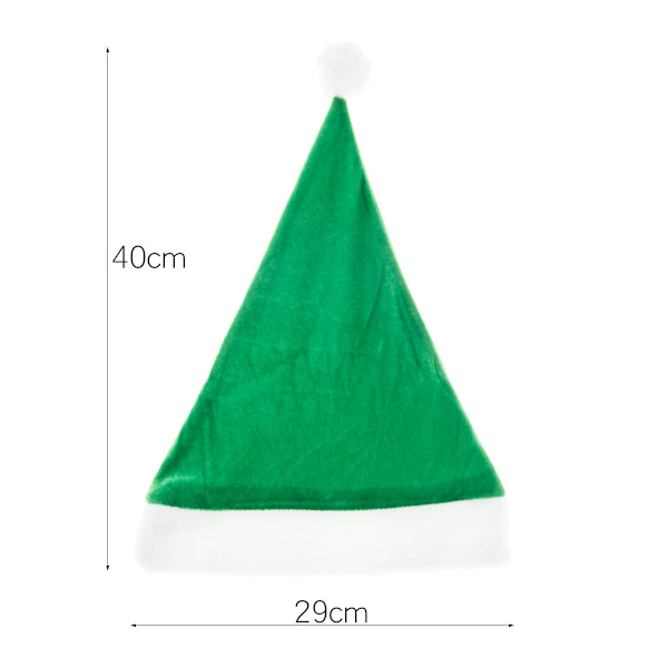 2 stk Grønne Julehatter i Non-Woven Stoff med Julenissen for Juleribbe