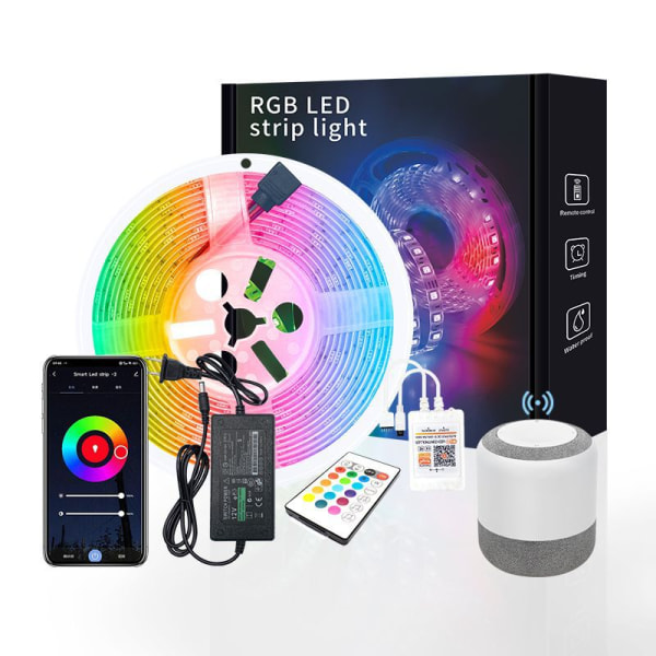 5M LED-stripe, TASMOR Multicolor Musikk RGB LED-stripe med Fjernkontroll