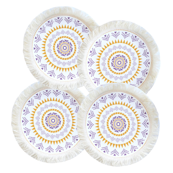 #Plassmatter Plassmatter 4 stk Vevd Boho Mandala Plassmatter#