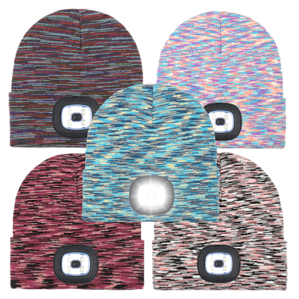 /#/Hatt og skjerf lue med LED-lys LED lue opplyst hodelykt lue/#/
